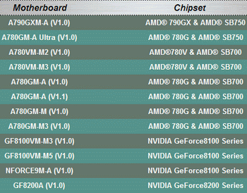 ECS AMD AM3 processor motherboards